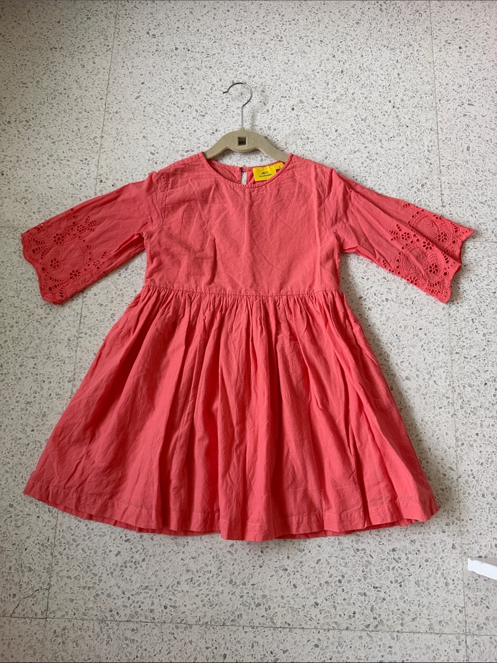 Roller Rabbit Coral Eyelet Bell-Sleeve Kids Dress